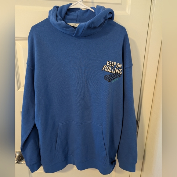 H&M Other - H&M Graphic Hoodie Blue with Skateboard Graphic Boys Size 20 or XXL